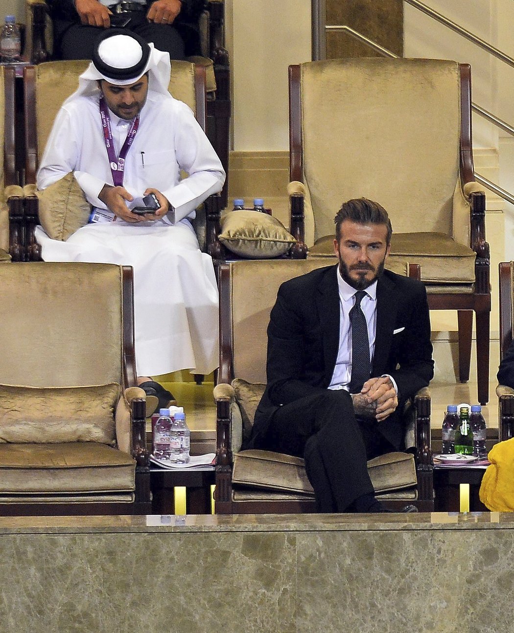 Hvězdný fotbalista na tenisu! David Beckham vyrazil na turnaj v Dauhá, kde září i Lucie Šafářová.