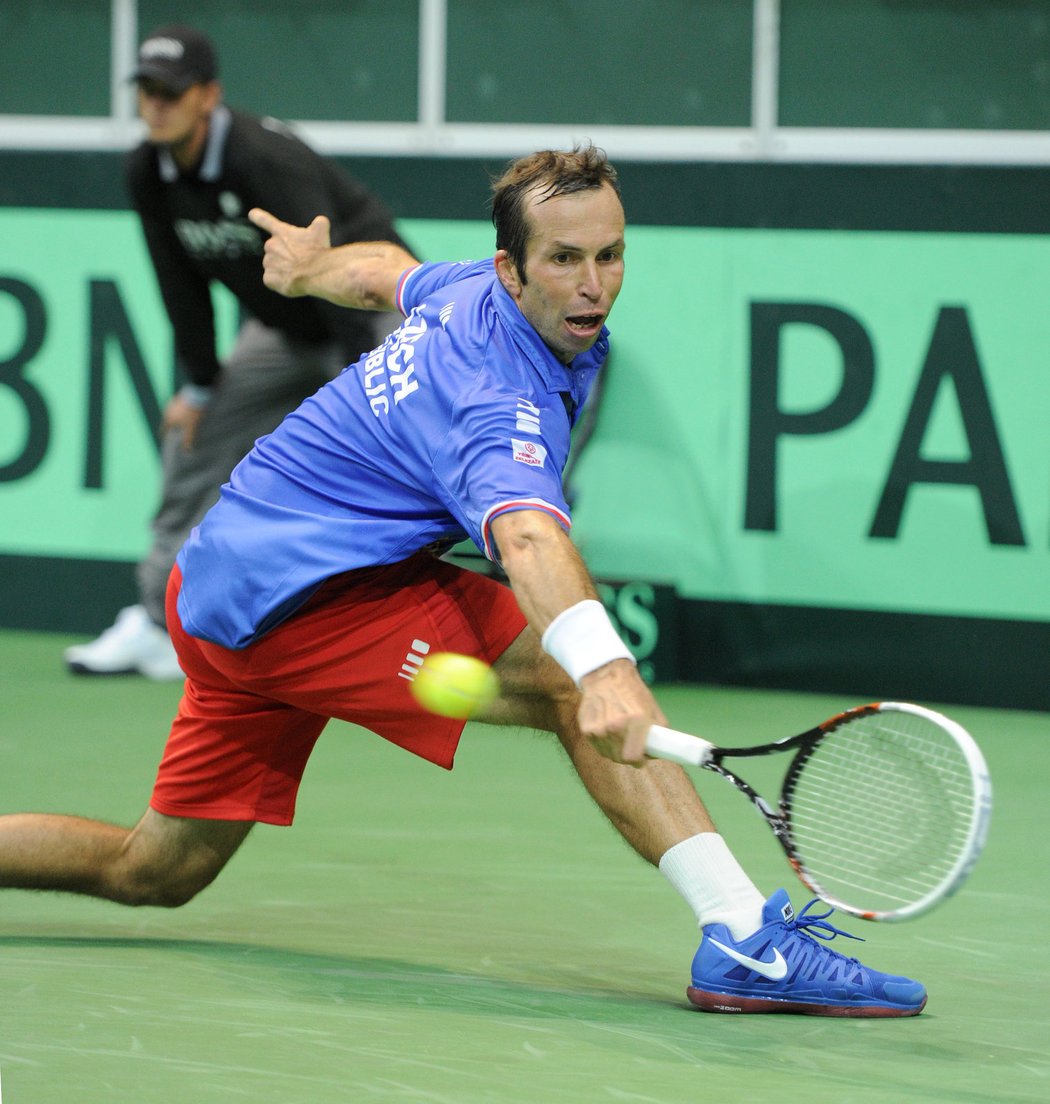 Radek Štěpánek se postaral o první bod českého týmu v semifinále s Argentinou.