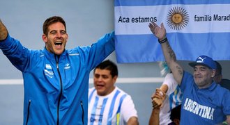 Hrdina Argentiny Del Potro: Maradona mi přišel gratulovat až do šatny