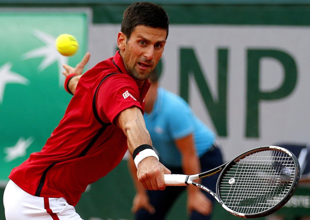 Novak Djokovič během třetího kola French Open