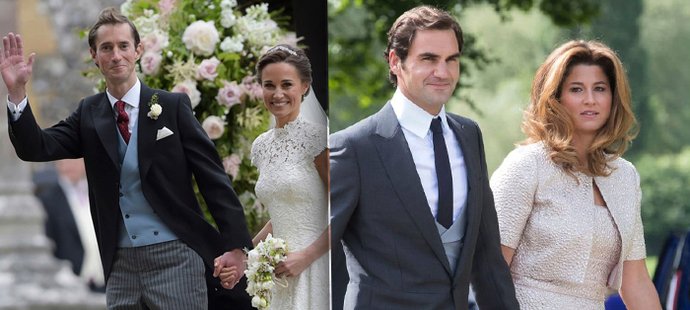 Tenista Roger Federer s manželkou Mirkou byli na svatbě Pippy Middleton, mladší sestry anglické vévodkyně Kate.
