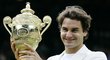 Roger Federer po wimbledonském triumfu v roce 2006