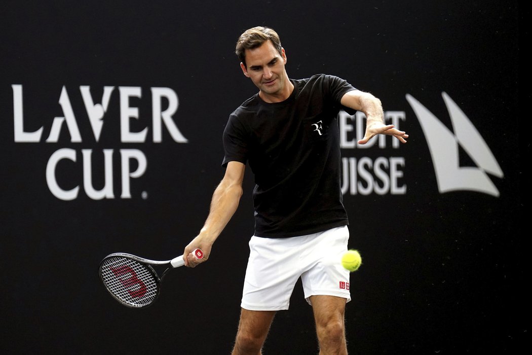 Roger Federer trénuje na poslední zápas svojí kariéry