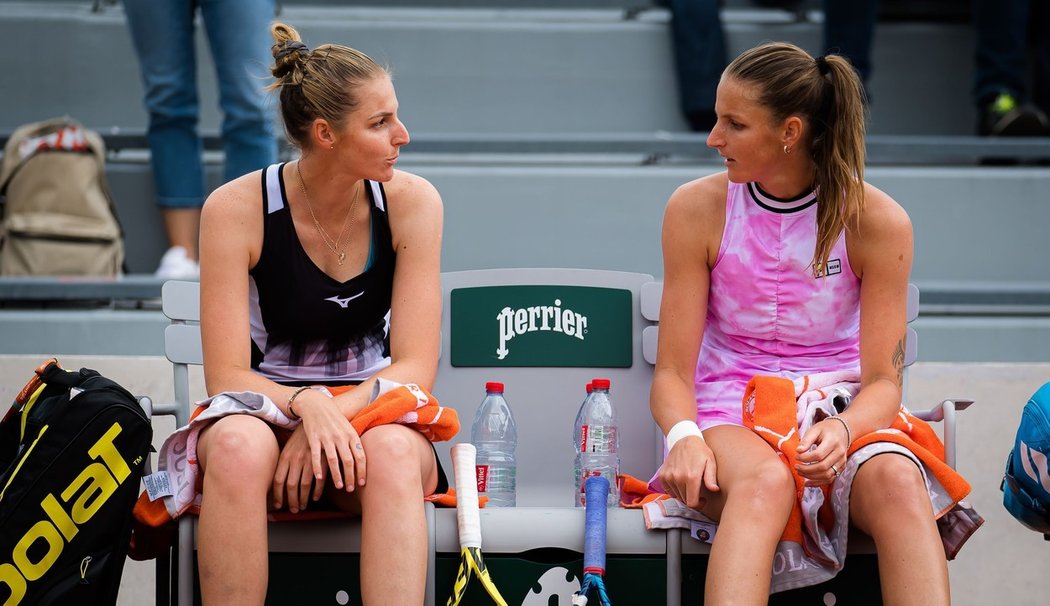 Kristýna a Karolína Plíškovy si zahrály čtyřhru na French Open