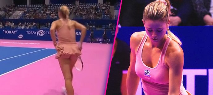Italská tenistka Camila Giorgi se na kurtu v Tokiu proháněla v mini sukýnce, pod kterou měla jen krátké šortky. Vypadalo to, jako by byla dole bez!