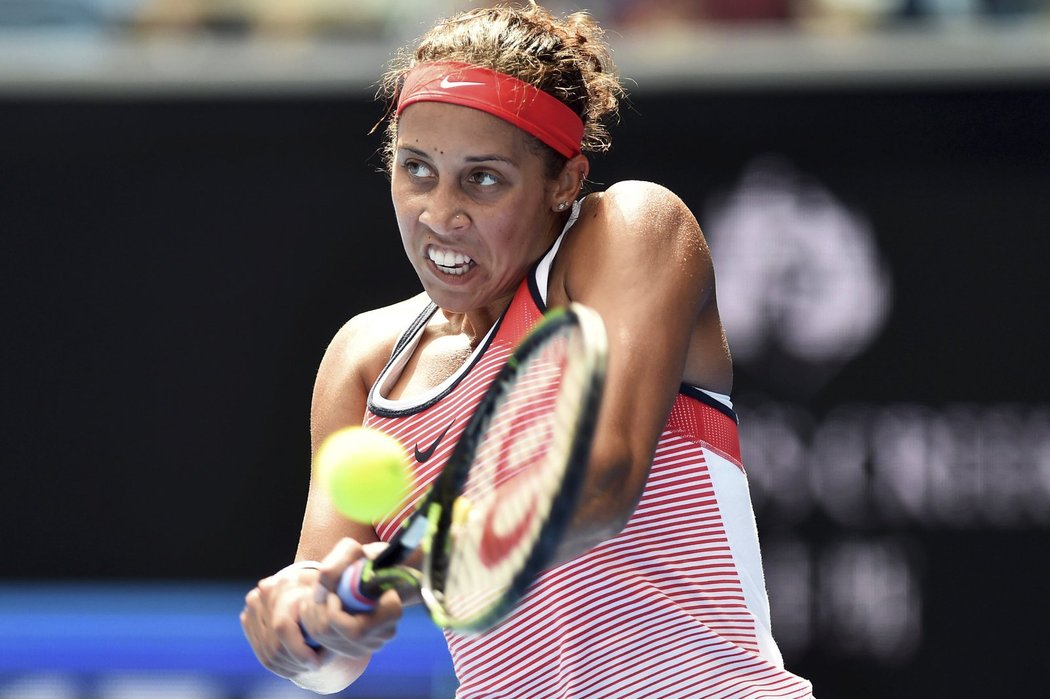 Madison Keys během utkání prvního kola na Australian Open