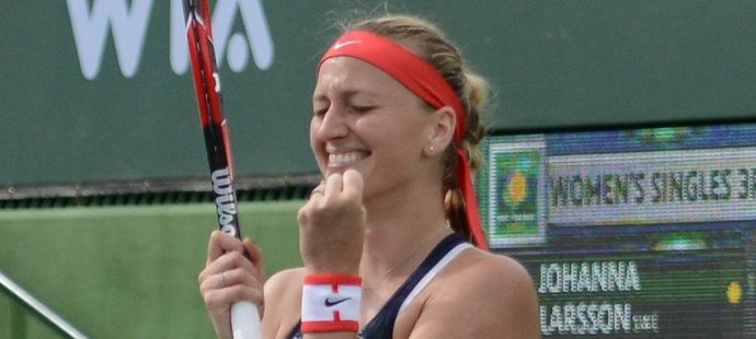 Petra Kvitová slaví postup do třetího kola Indian Wells