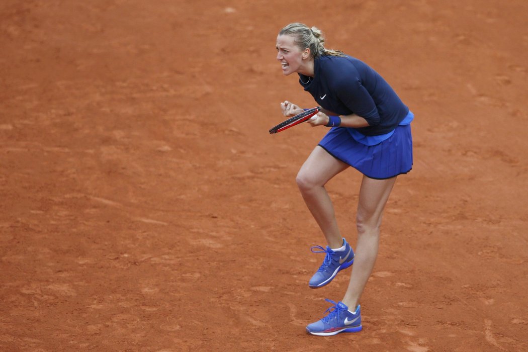 Petra Kvitová slaví postup do druhého kola French Open