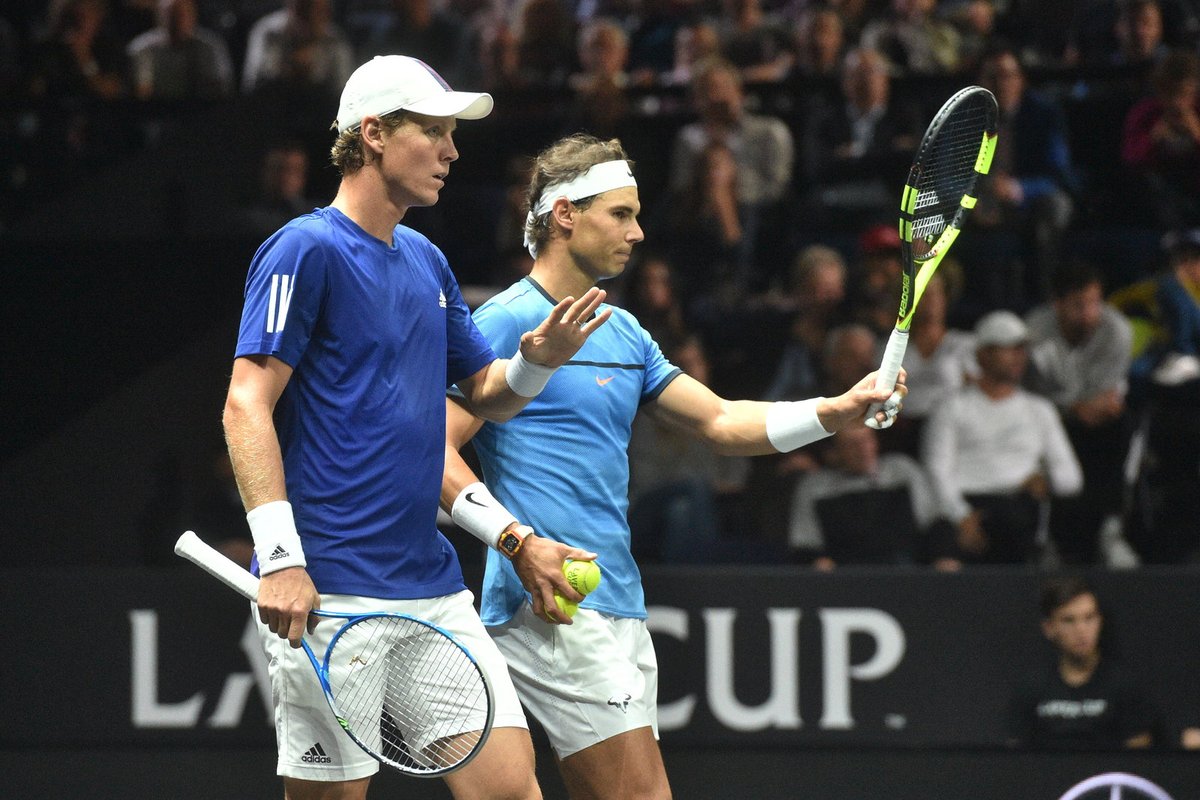 Tomáš Berdych a Rafael Nadal si poprvé při Laver Cupu vyzkoušeli vzájemnou spolupráci při čtyřhře
