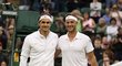 Marcus Willis a Roger Federer před vzájemným zápasem na Wimbledonu