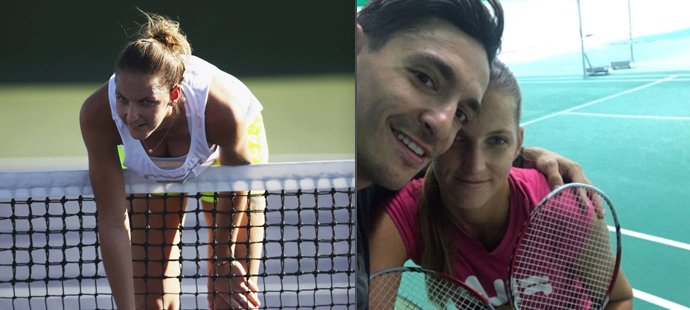 Tenistka Karolína Plíšková na chvíli změnila sport. Se svým miláčkem Michalem Hrdličkou si zahrála badminton.