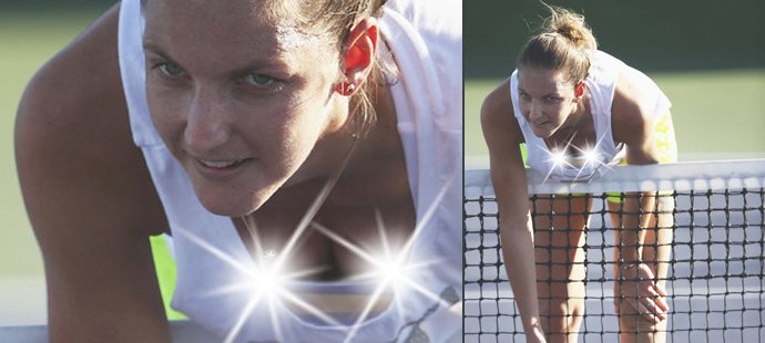 Tenistka Karolína Plíšková při tréninku odhalila víc, než by určitě chtěla.