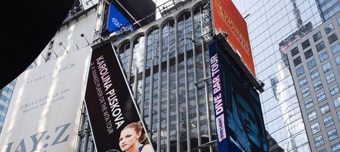 Karolíny Plíškové je plné Times Square v New Yorku.