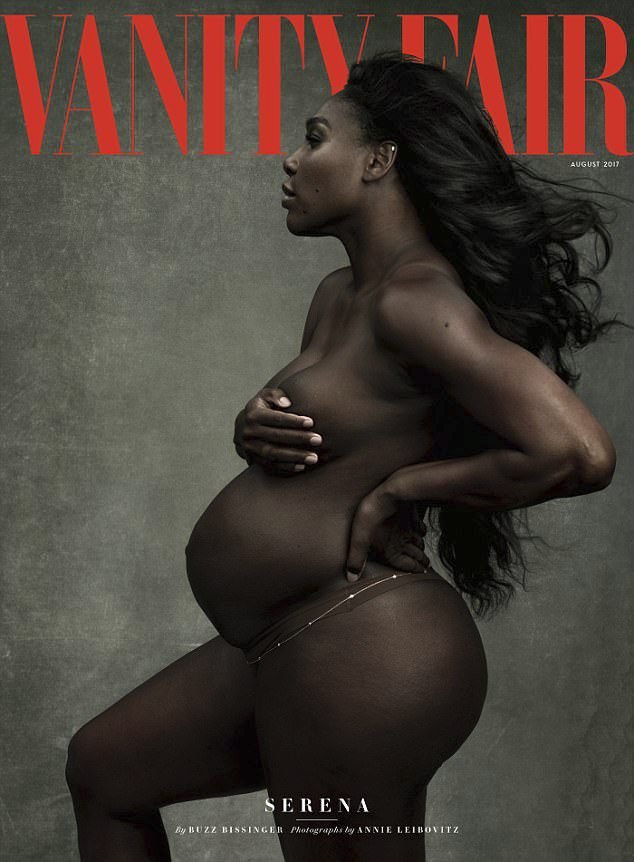 Těhotná Serena na titulce zámořského magazínu Vanity Fair úplně nahá.