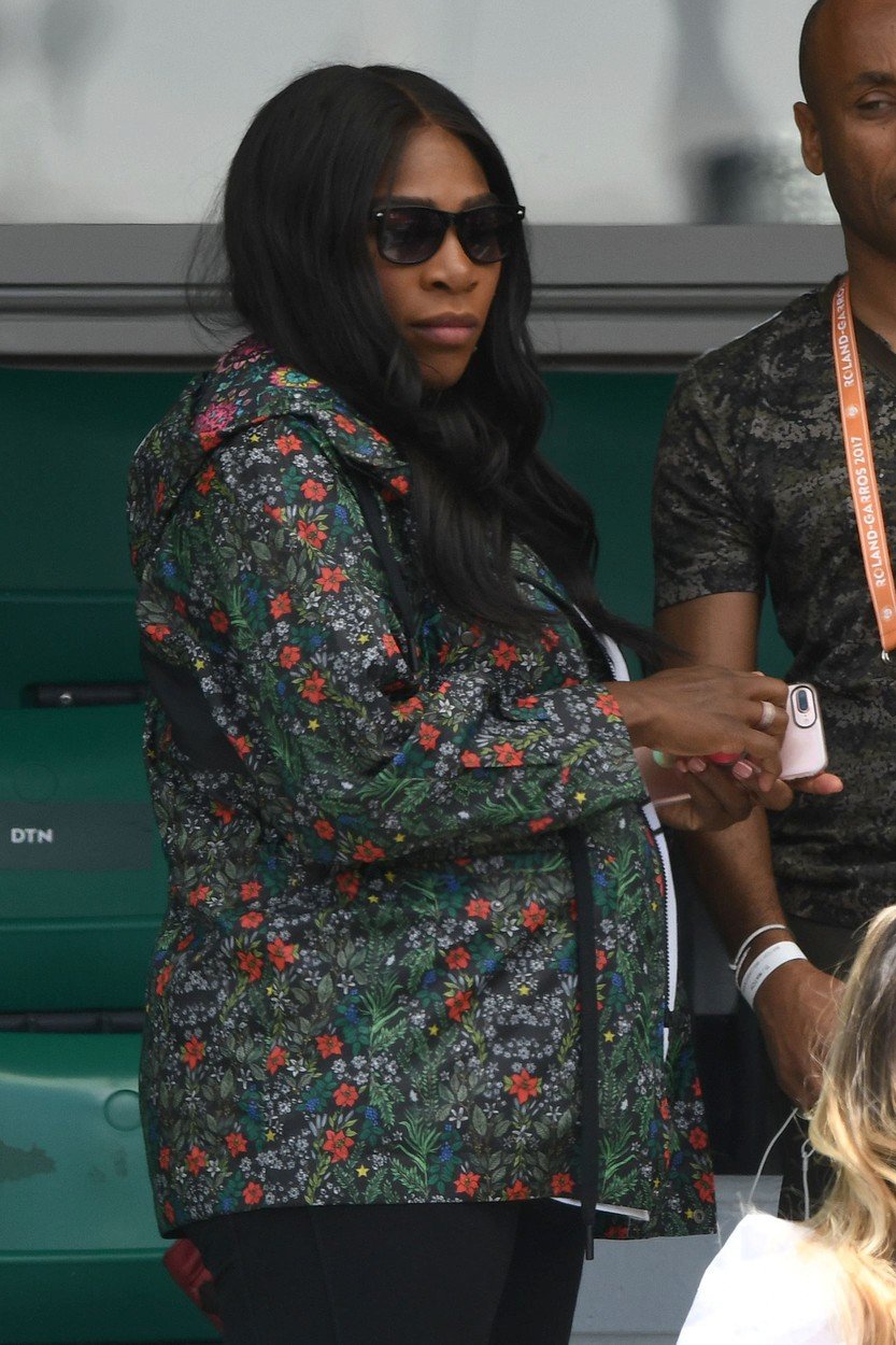 Serena Williams  v hledišti French Open