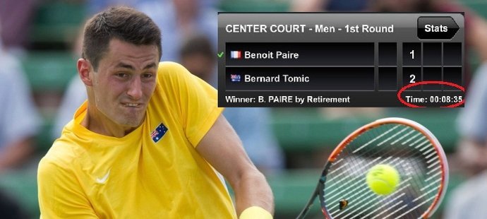 Bernard Tomic se na kurtu příliš nezdržel