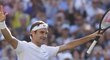Roger Federer opět udivuje na Wimbledonu skvělou formou