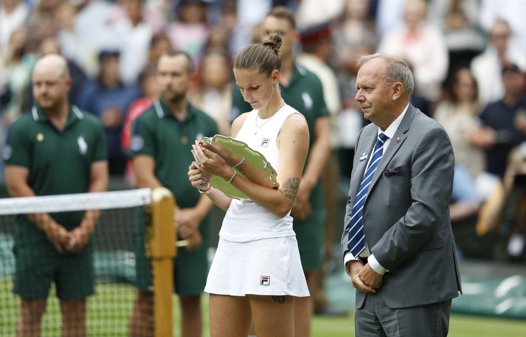 Karolína Plíšková jako poražená finalistka Wimbledonu