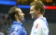 epa03476885 Czech tennis players Tomas Berdych (R) and Radek Stepanek (L) celebrate after Czech Republic tennis team beating Spain in the Davis Cup final match between Czech Republic and Spain in Prague, Czech Republic, 18 November 2012.  EPA/FILIP SINGER