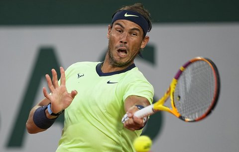 Rafael Nadal v zápase s francouzem Gasquetem