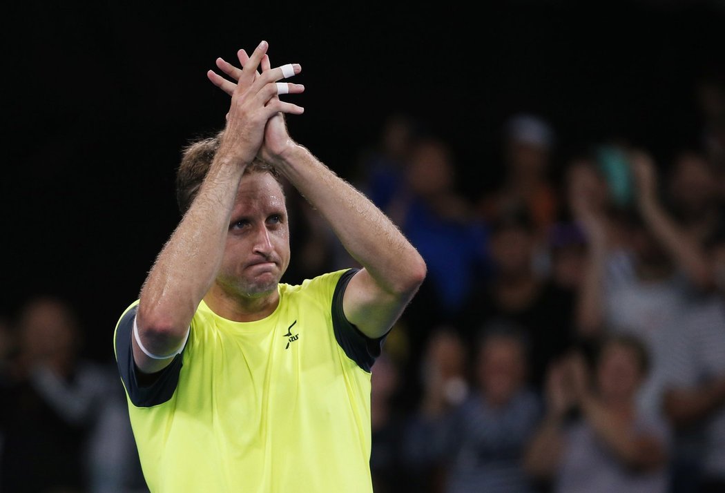 Tennys Sandgren se raduje z postupu do čtvrtfinále