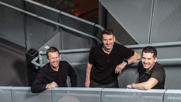 Tensor Ventures: Petr Ulvr (vlevo), Roman Smola a Martin Drdúl. Tensor Ventures: Petr Ulvr (vlevo), Roman Smola a Martin Drdúl.