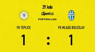 SESTŘIH: Teplice - Boleslav 1:1. Grigar chyboval, skopl Kušeje a byl vyloučen