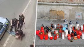 Na místě policejního zákroku v Teplicích vyrostla pieta za zemřelého muže.