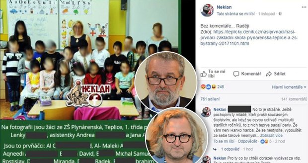 „Oni je do plynu. My je do školy.“ Prvňáčků z Teplic se zastal i Hřebejk