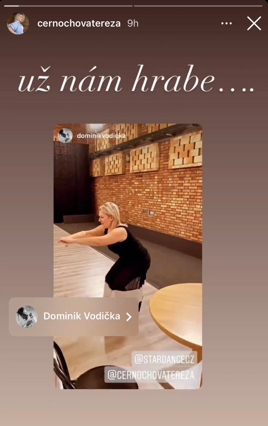 Tereza Černochová ukázala, jak jí jde trénování s Dominikem Vodičkou.