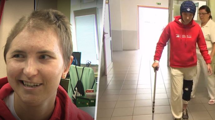 Lyžařka Tereza Nová byla po vážném karambolu dva týdny v umělém spánku. Teď se pomalu zotavuje.