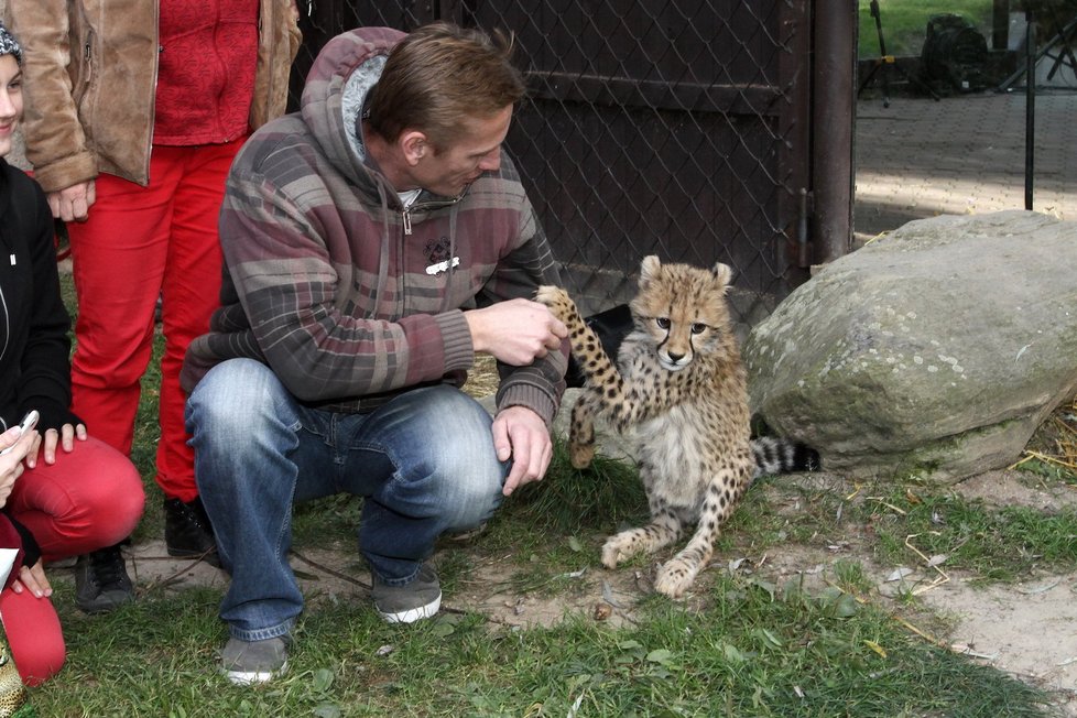 S Jiřím Chlebečkem si poté plácl high five...