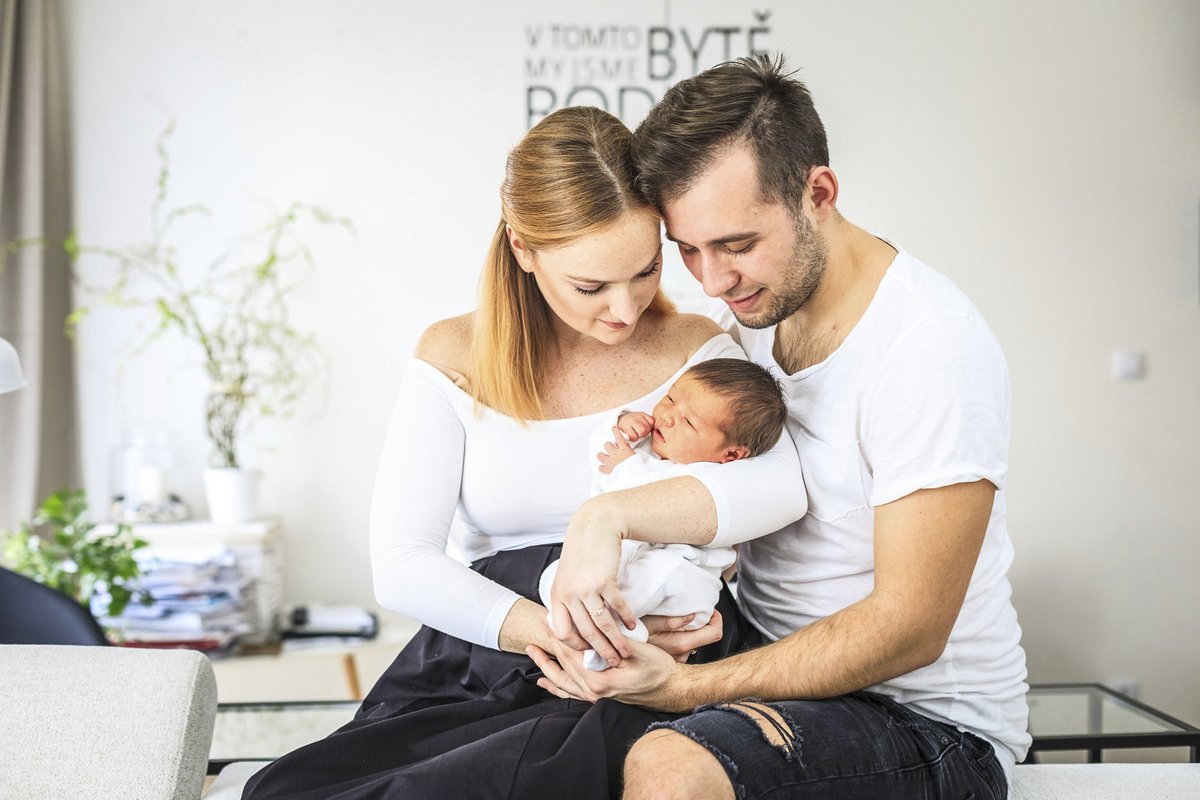 Rodinné foto Terezy Vágnerové s Petrem Šťovíčkem a jejich dcerou Madlenkou