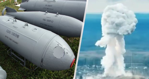 Putinova nová zbraň hrůzy: Obří bomba způsobila nad městečkem hřib jako atomovka
