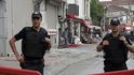 Útok na policejní autobus v Istanbulu.