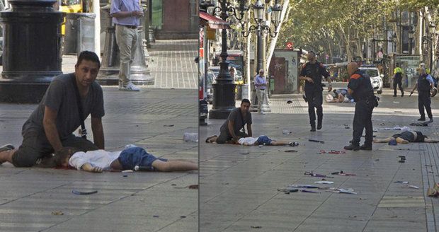 Muž chránil tělem neznámého chlapečka při teroru v Barceloně: Neuteču, je jako můj syn, křičel
