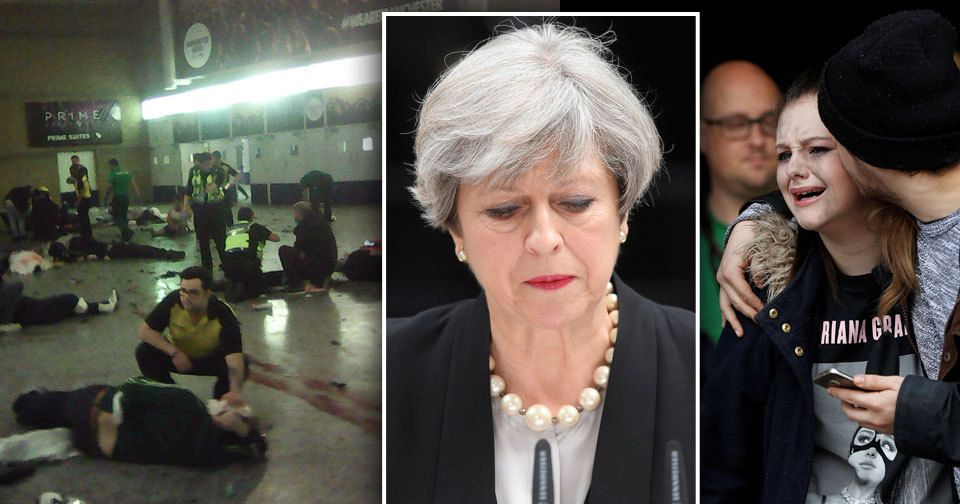 Teroristický útok v Manchesteru premiérka Mayová ostře odsoudila pro jeho „děsivou, nechutnou zbabělost.