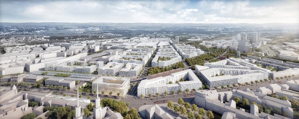 Tak by mohlo v budoucnu vypadat nové brněnské Jižní centrum za hlavním nádražím podle studie projekční společnosti EA – architekti z Brna.