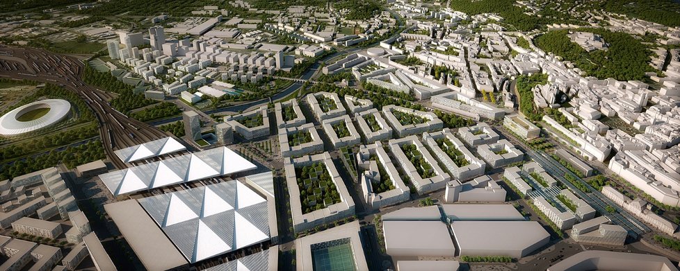 Tak by mohlo v budoucnu vypadat nové brněnské Jižní centrum za hlavním nádražím podle studie projekční společnosti EA – architekti z Brna.