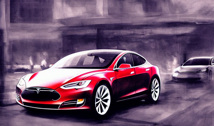 Vůz Tesla v představách umělé inteligence