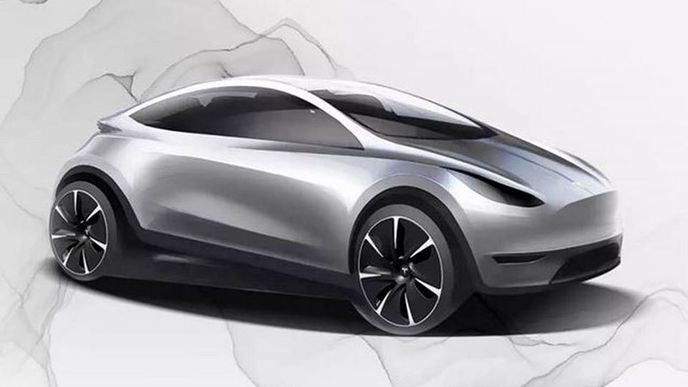Tesla ukázala oficiální náčrt malého elektromobilu