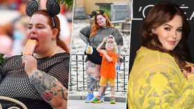 Plus-size modelka Tess Hollidayová v Disneylandu: Nechyběla pořádná svačinka!