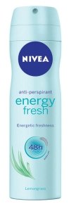 Antiperspirant Nivea Energy Fresh, 88 Kč  (150 ml). Seženete v drogeriích.