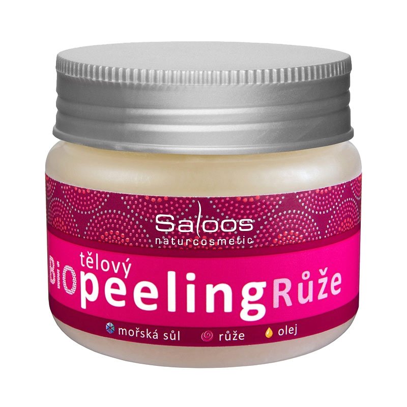 Bio tělový peeling Saloos Růže, 150 Kč (140 ml). Koupíte na www.folly.cz