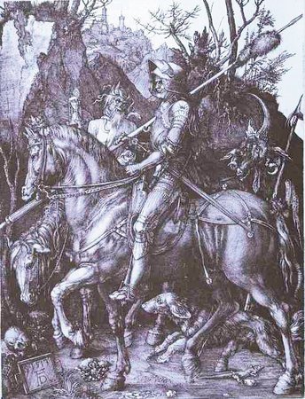 Barták má vytetovanou repliku rytiny Rytíř, smrt a ďábel od Albrechta Dürera