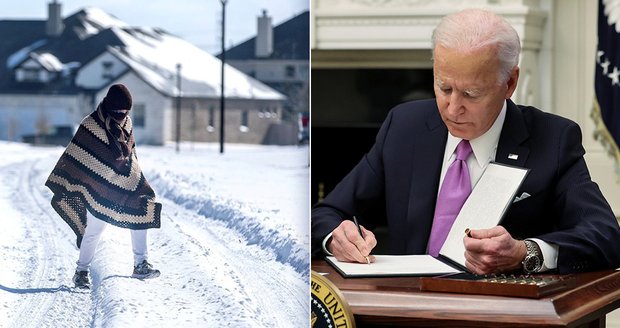 Biden kvůli mrazům vyhlásil v Texasu stav katastrofy. 13 milionům lidí schází pitná voda