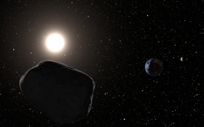 Asteroid poblíž Země (ilustrační foto)