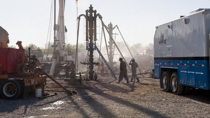Těžba ropy frakováním v Texasu