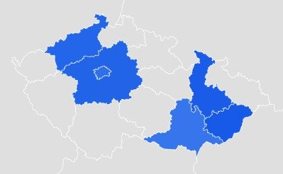 Jak moc Češi vyhledávali záchranu mladíků z thajské jeskyně z hlediska regionů.