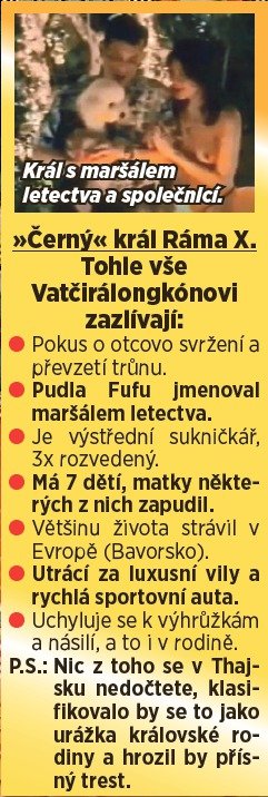 Tohle vše Vatčirálongkónovi zazlívají.